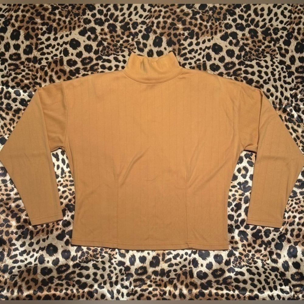 Vintage Westport Ltd. Mustard Turtleneck Long Sleeve with Shoulder Pads